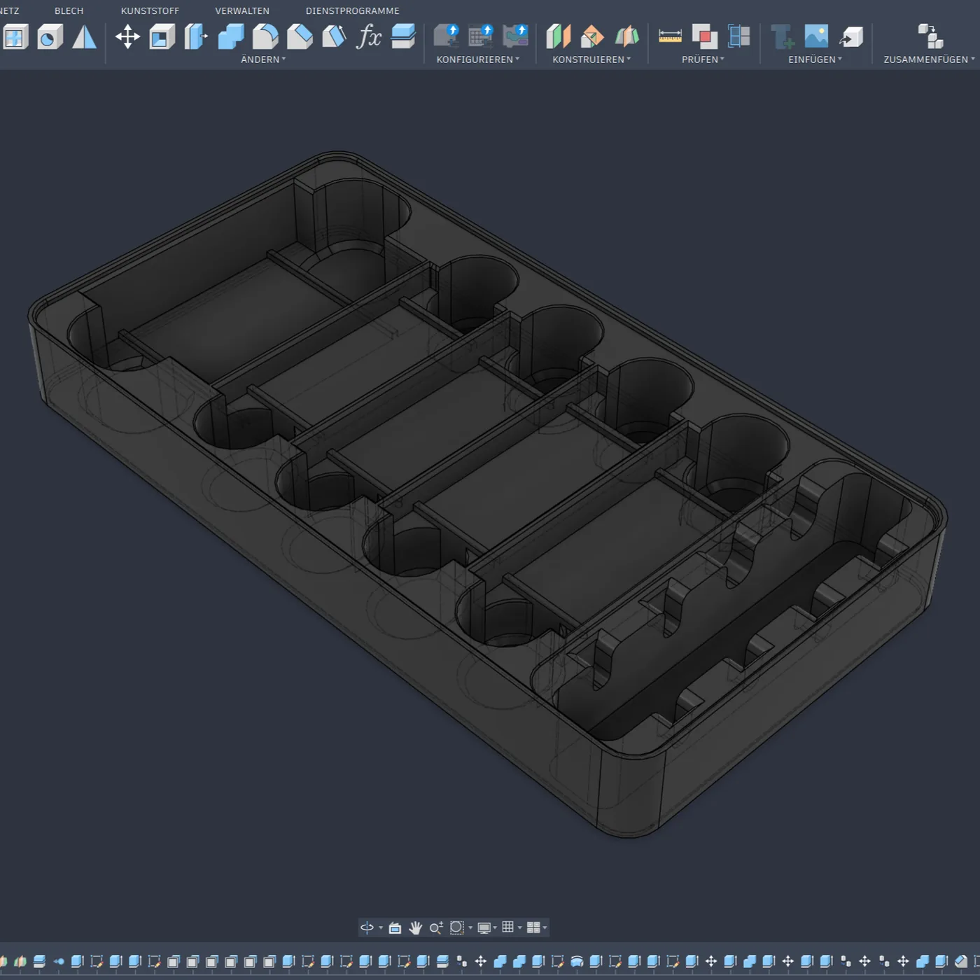 Fertiges 3D-Modell der Werkzeug-Einlage in Fusion 360